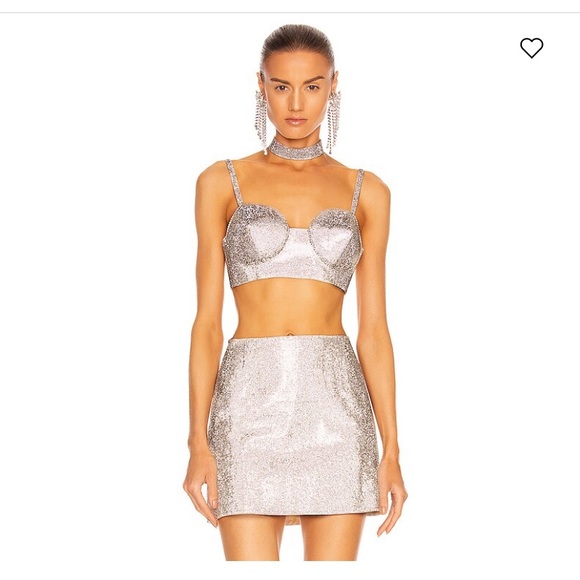 FWRD Nue Studio Jane Bullet Bra in Metallic Silver xs nye night out - Picture 4 of 16